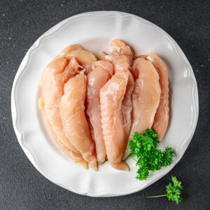 raw chicken meat aiguillettes fresh cooking appetizer meal food